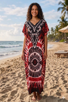Maxi Short Sleeve V- Neck Printed Summer African Kaftan Dress