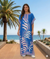 Maxi Short Sleeve Leaf Print African Kaftan Dress