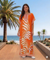 Maxi Short Sleeve Leaf Print African Kaftan Dress