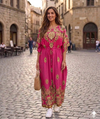 Maxi Short Sleeve Paisley- Inspired Design African Kaftan Dress