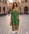Maxi Short Sleeve Paisley- Inspired Design African Kaftan Dress