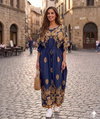 Maxi Short Sleeve Paisley- Inspired Design African Kaftan Dress