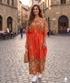 Maxi Short Sleeve Paisley- Inspired Design African Kaftan Dress