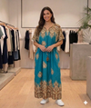 Maxi Long Short Sleeve Middle Eastern Textiles Kaftan Dress