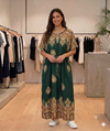 Maxi Long Short Sleeve Middle Eastern Textiles Kaftan Dress