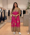 Maxi Long Short Sleeve Middle Eastern Textiles Kaftan Dress