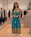 Maxi Long Short Sleeve Middle Eastern Textiles Kaftan Dress