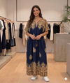 Maxi Long Short Sleeve Middle Eastern Textiles Kaftan Dress