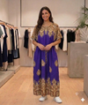 Maxi Long Short Sleeve Middle Eastern Textiles Kaftan Dress