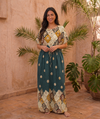 Maxi Short Sleeve Diamond Middle Eastern Inspired Kaftan Dress