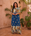 Maxi Short Sleeve Diamond Middle Eastern Inspired Kaftan Dress