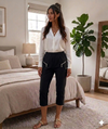 Cherry Berry Capri Trousers Women's Cropped 3/4 Elasticated Summer Pants