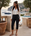 Cherry Berry Capri Trousers Women's Cropped 3/4 Elasticated Summer Pants