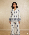 Floral Detailed Long Sleeve Shirt & Flared Trousers Co-ord Set