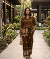 Paisley Design Button Collar Shirt & Flared Trousers Co-ord Set