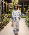 Paisley Design Button Collar Shirt & Flared Trousers Co-ord Set