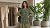 Flower Print Flowy Tiered Button Front Midi Dress