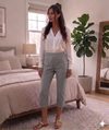 Cherry Berry Capri Trousers Women's Cropped 3/4 Elasticated Summer Pants