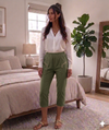 Cherry Berry Capri Trousers Women's Cropped 3/4 Elasticated Summer Pants