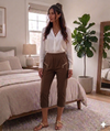 Cherry Berry Capri Trousers Women's Cropped 3/4 Elasticated Summer Pants