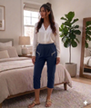 Cherry Berry Capri Trousers Women's Cropped 3/4 Elasticated Summer Pants