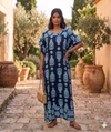 Maxi Round Neck Short Sleeve Paisley- Inspired Kaftan Dress